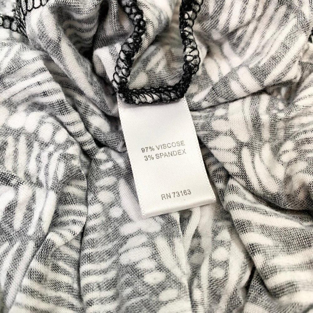 Cable & Gauge Maxi Dress Women Size S‎ Black White Abstract Faux Wrap Smocked - Picture 11 of 11